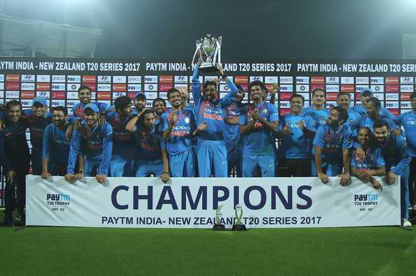 The equation was down to 12 off the last three balls but Pandya eventually prevailed to give India a six-run victory. The equation was down to 12 off the last three balls but Pandya eventually prevailed to give India a six-run victory.