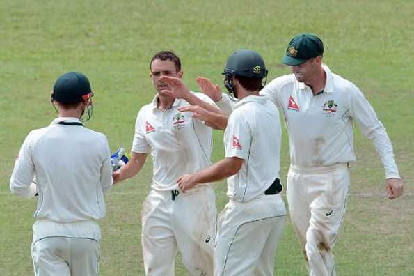 O'Keefe picked up a fifer before Burns hit an unbeaten half-century on Day 1 of the practice game against Sri Lankan XI. O'Keefe picked up a fifer before Burns hit an unbeaten half-century on Day 1 of the practice game against Sri Lankan XI.