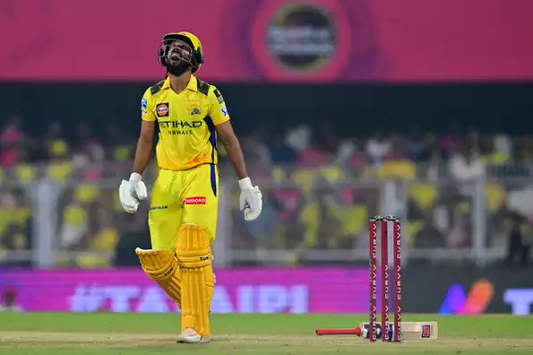 Gaikwad copped a blow to his elbow in the game against RR Gaikwad copped a blow to his elbow in the game against RR