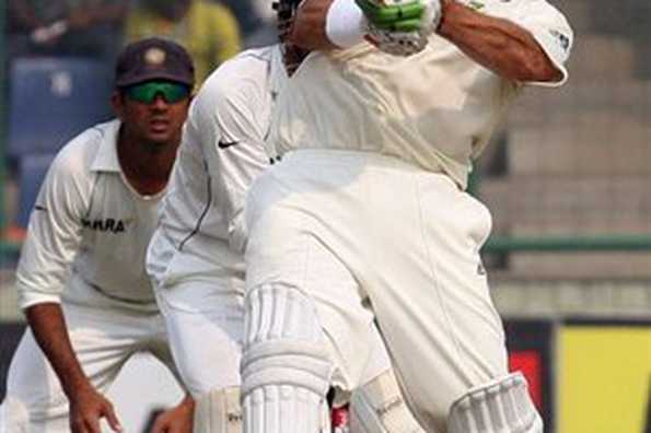 Australia's Matthew Hayden hits a six during a Test against India in New Delhi in October, 2008. India's swashbuckling opener Virender Sehwag on Wednesday saluted Hayden, saying he had not seen an Australia's Matthew Hayden hits a six during a Test against India in New Delhi in October, 2008. India's swashbuckling opener Virender Sehwag on Wednesday saluted Hayden, saying he had not seen an