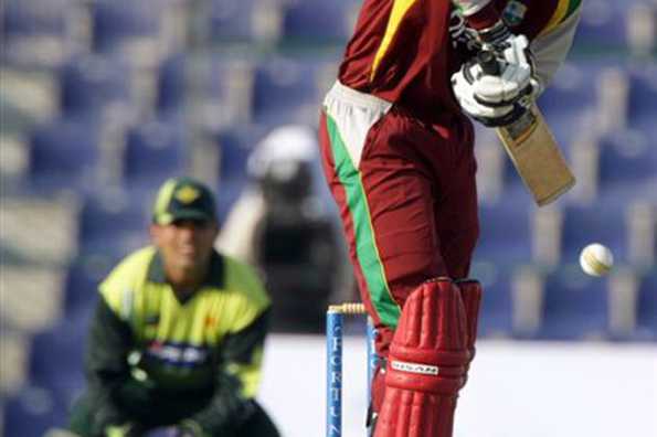 West Indies captain Chris Gayle hits a shot in the first one-day international against Pakistan at the Sheikh Zayed Cricket Stadium in Abu Dhabi. Gayle hit a brilliant century to lift the West Indies to a challenging 294-9 in the first one-day international against Pakistan. West Indies captain Chris Gayle hits a shot in the first one-day international against Pakistan at the Sheikh Zayed Cricket Stadium in Abu Dhabi. Gayle hit a brilliant century to lift the West Indies to a challenging 294-9 in the first one-day international against Pakistan.
