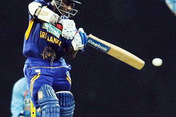 Sri Lankan cricketer Sanath Jayasuriya plays a shot during the fourth One Day International match against India in Colombo. India survived Jayasuriya's explosive half-century to clinch the series with a 46-run victory. Sri Lankan cricketer Sanath Jayasuriya plays a shot during the fourth One Day International match against India in Colombo. India survived Jayasuriya's explosive half-century to clinch the series with a 46-run victory.