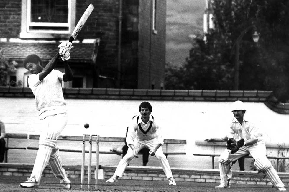 Michael Holding bats for Rishton in the 1981 league. Naturally the West Indian's bowling had a big impact Michael Holding bats for Rishton in the 1981 league. Naturally the West Indian's bowling had a big impact